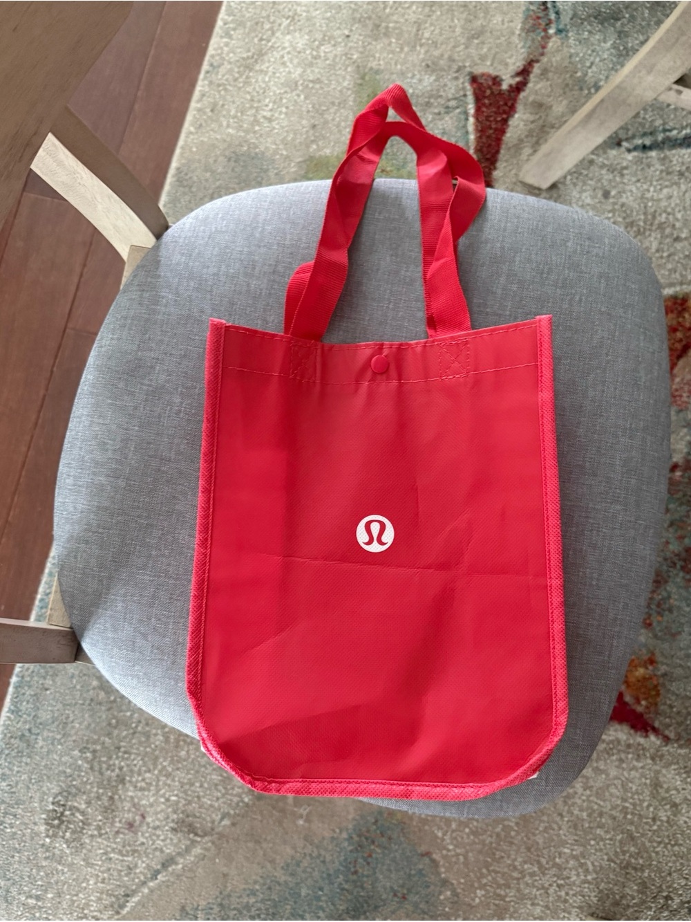 Lululemon Reusable Red Mini Tote with Center Logo